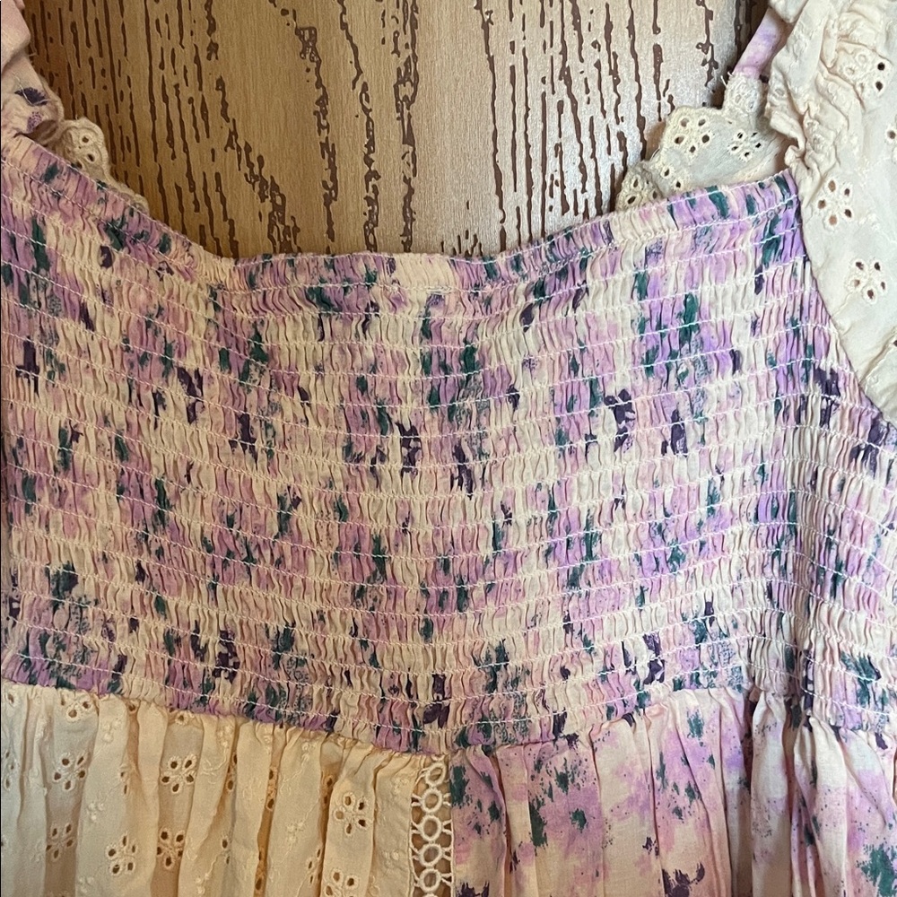 Floral Patchwork Dress with Puff Sleeves - Picture 8 of 11